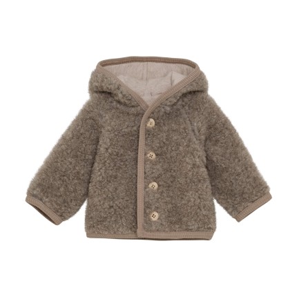 Kurtka 100% wełny merino Pixie Teddy - Camel Melange / HUTTEliHUT