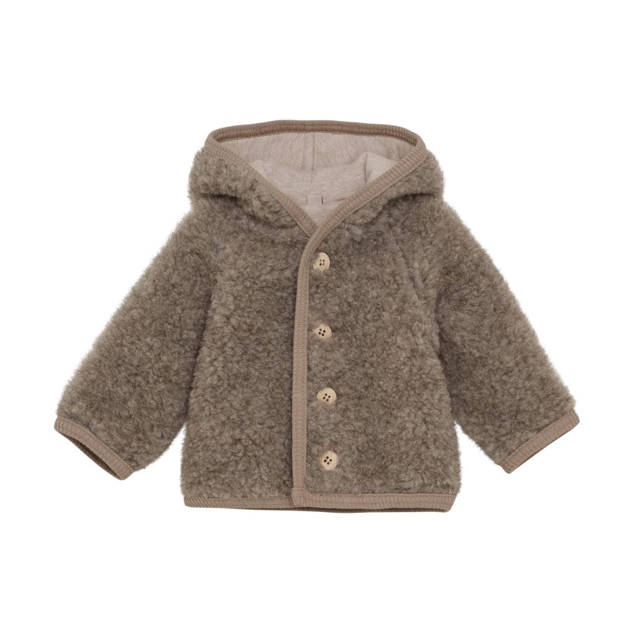 Kurtka 100% wełny merino Pixie Teddy - Camel Melange / HUTTEliHUT