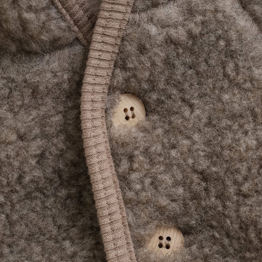 Kurtka 100% wełny merino Pixie Teddy - Camel Melange / HUTTEliHUT