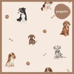 Płaska bambusowa poduszka z uszkami Pieski 25x35cm / Samiboo