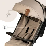 Klipsy magnetyczne z metalową zawieszką do wózka i fotelika, zestaw 2 szt. - brązowe / SIPO