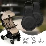 Klipsy magnetyczne z metalową zawieszką do wózka i fotelika, zestaw 2 szt. - czarne / SIPO