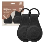 Klipsy magnetyczne z metalową zawieszką do wózka i fotelika, zestaw 2 szt. - czarne / SIPO