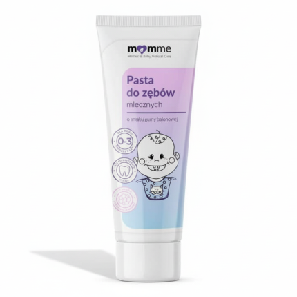 Pasta do zębów mlecznych 0-3L - guma balonowa, 50 ml / MomMe