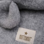 Kominiarka 100% wełny merino z uszkami misia - Medium grey melange / HUTTEliHUT