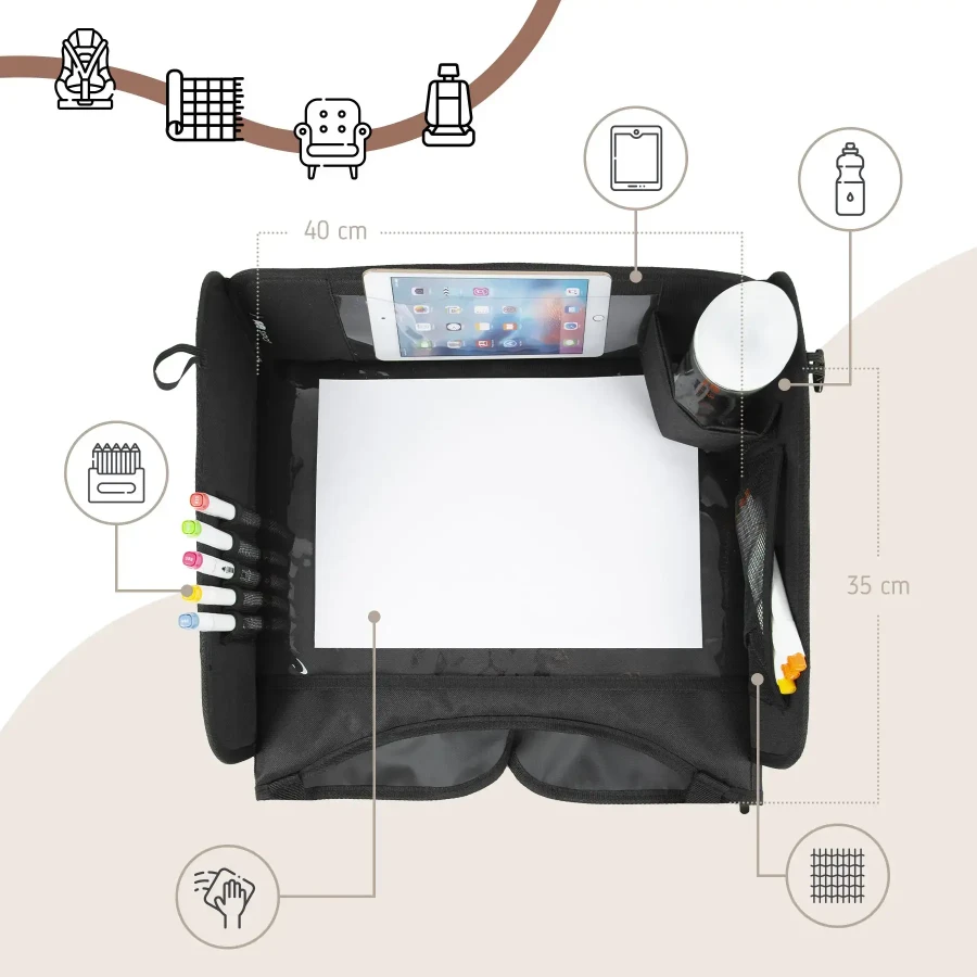 Podróżny stolik do fotelika samochodowego dla dziecka / SIPO