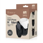 Uniwersalny uchwyt na kubek i telefon 2w1 do wózka dziecięcego / SIPO