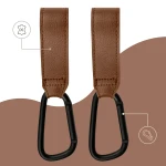 Zawieszki, haczyki do wózka, zestaw 2szt. - brązowe / SIPO