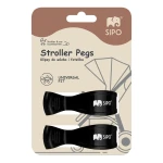 Wielofunkcyjne klipsy, klamry do wózka i fotelika, zestaw 2szt, - czarny / SIPO