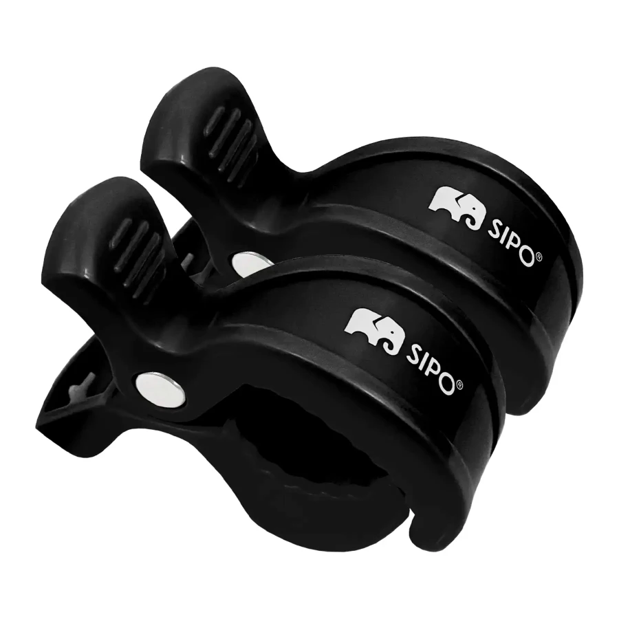 Wielofunkcyjne klipsy, klamry do wózka i fotelika, zestaw 2szt, - czarny / SIPO