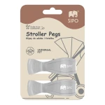 Wielofunkcyjne klipsy, klamry do wózka i fotelika, zestaw 2szt, - szary / SIPO