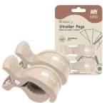 Wielofunkcyjne klipsy, klamry do wózka i fotelika, zestaw 2szt, - beżowy / SIPO