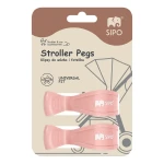 Wielofunkcyjne klipsy, klamry do wózka i fotelika, zestaw 2szt, - różowy / SIPO