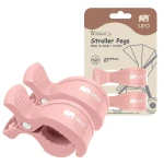 Wielofunkcyjne klipsy, klamry do wózka i fotelika, zestaw 2szt, - różowy / SIPO