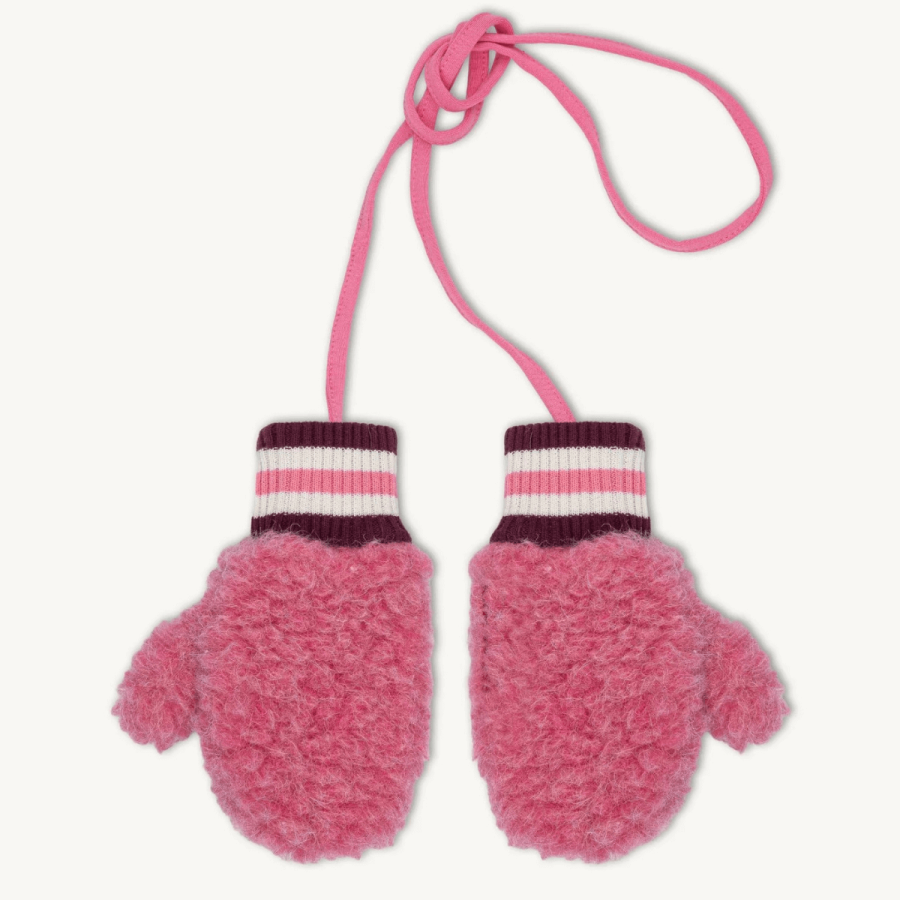 Dziecięce rękawiczki z wełny merino - dusty pink / Happymess
