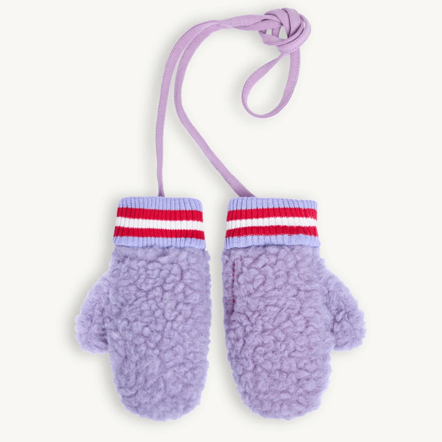 Dziecięce rękawiczki z wełny merino - lilac cloud / Happymess