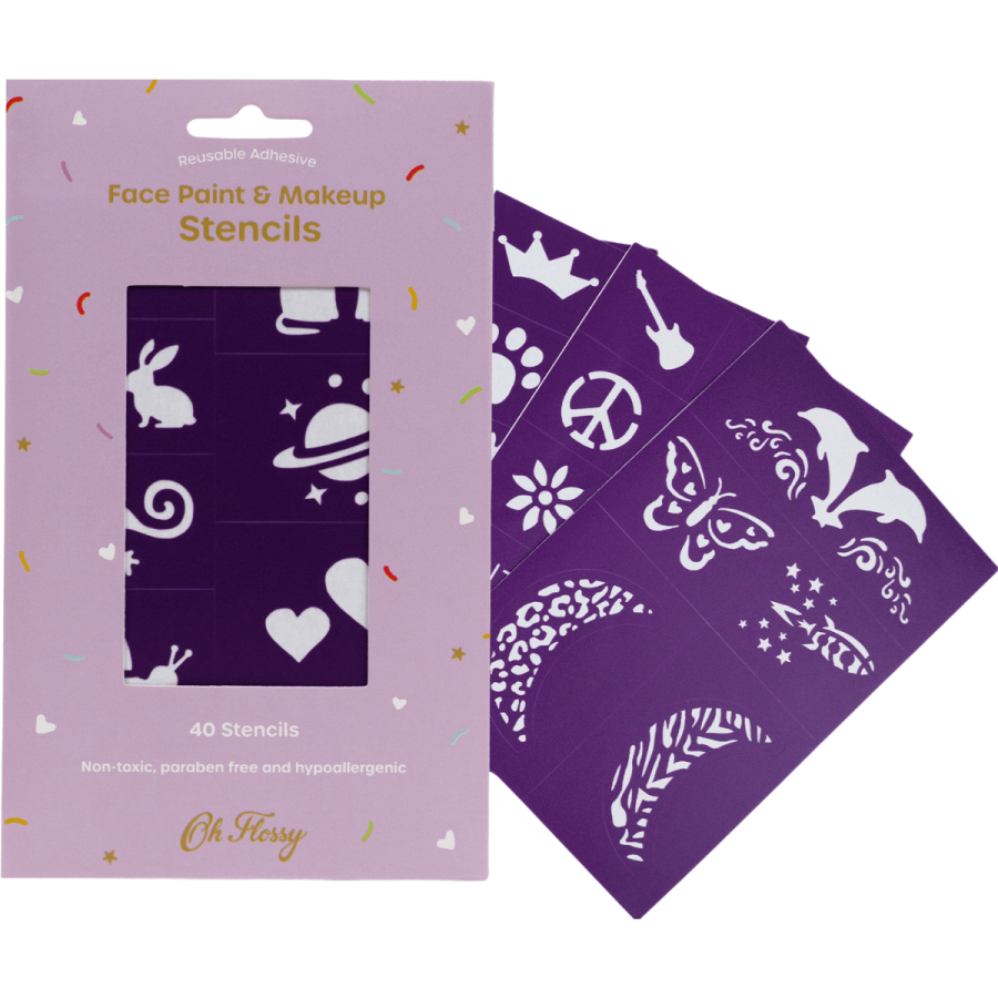 Kreatywne szablony do makijażu i malowania twarzy, wielokrotnego użytku - fioletowy zestaw / Oh Flossy