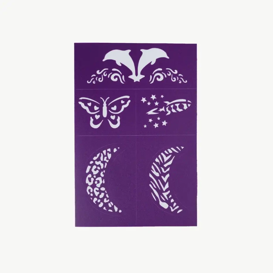 Kreatywne szablony do makijażu i malowania twarzy, wielokrotnego użytku - fioletowy zestaw / Oh Flossy