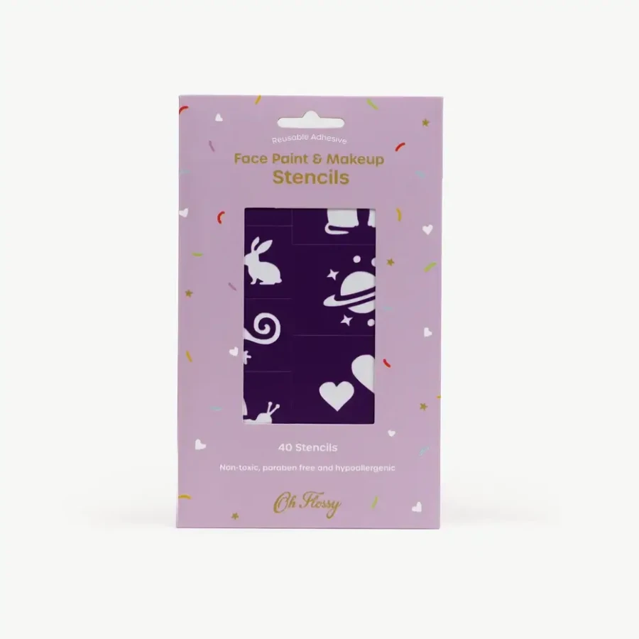 Kreatywne szablony do makijażu i malowania twarzy, wielokrotnego użytku - fioletowy zestaw / Oh Flossy