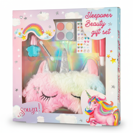 Kosmetyki do makijażu dla dzieci zestaw z maską do spania Jednorożec / Souza!