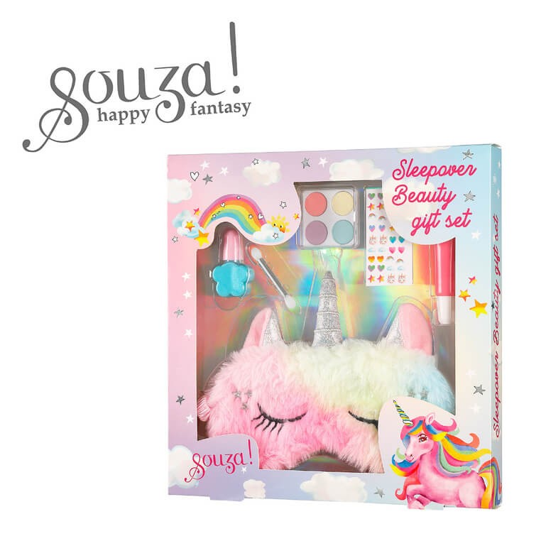 Kosmetyki do makijażu dla dzieci zestaw z maską do spania Jednorożec / Souza!
