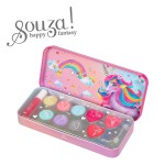 Kosmetyki do makijażu dla dzieci w metalowej kasetce 10 el. zestaw Jednorożec / Souza!