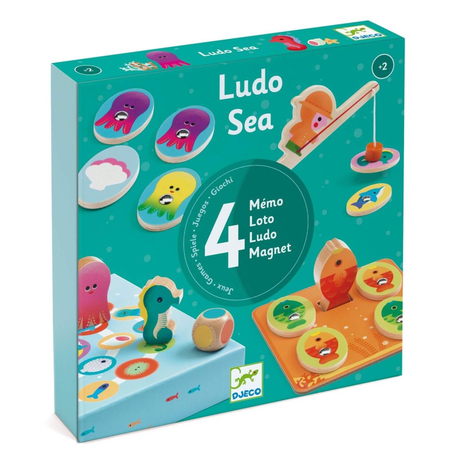 Zestaw 4 gier LUDO SEA / Djeco