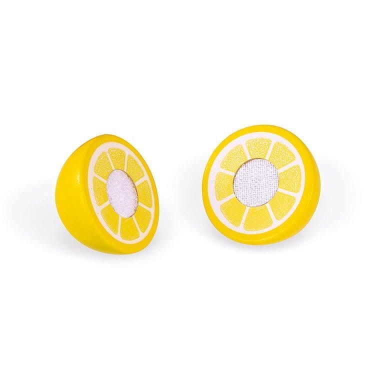 Drewniana skrzynka z warzywami i owocami do krojenia oraz akcesoriami / Janod