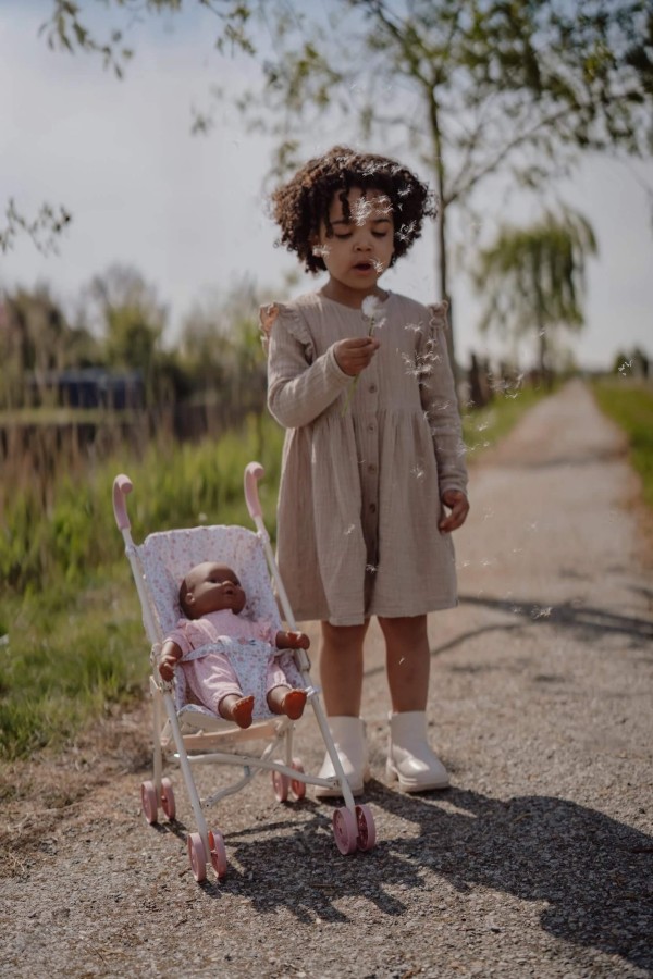 Składany wózek dla lalek - beżowy / Little Dutch