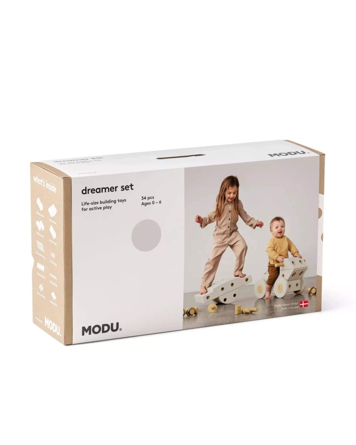 Kreatywne klocki rozwijające motorykę dużą, Dreamer kit 12 in 1 - Sand Grey, Honey Yellow / MODU