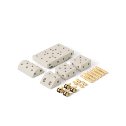 Explorer set - Kreatywne klocki rozwijające motorykę dużą: Sand Grey, Honey Yellow 8w1 / MODU