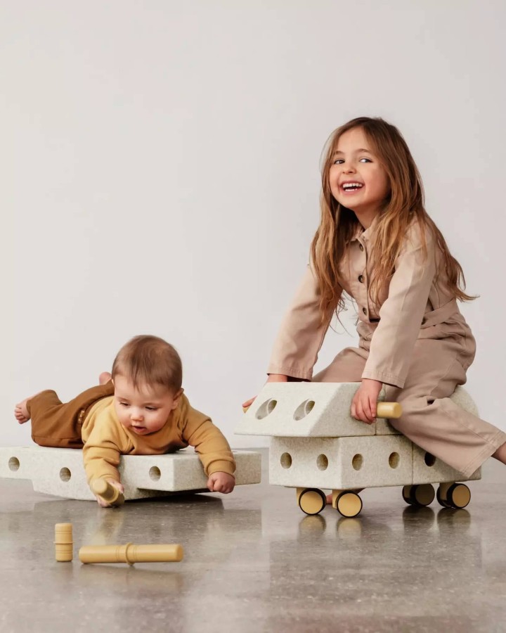 Explorer set - Kreatywne klocki rozwijające motorykę dużą: Sand Grey, Honey Yellow 8w1 / MODU