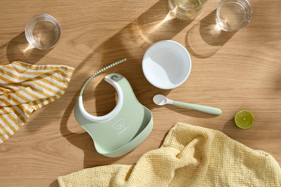 Zestaw do karmienia 3 szt. - Powder Green / BabyBjorn