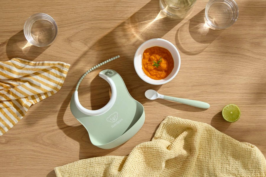 Zestaw do karmienia 3 szt. - Powder Green / BabyBjorn