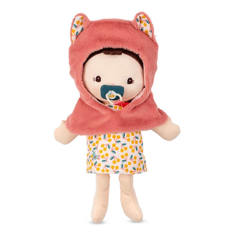 Lalka dzidziuś w nosidełku i z czapeczką Jeanne 18 m+ / Lilliputiens