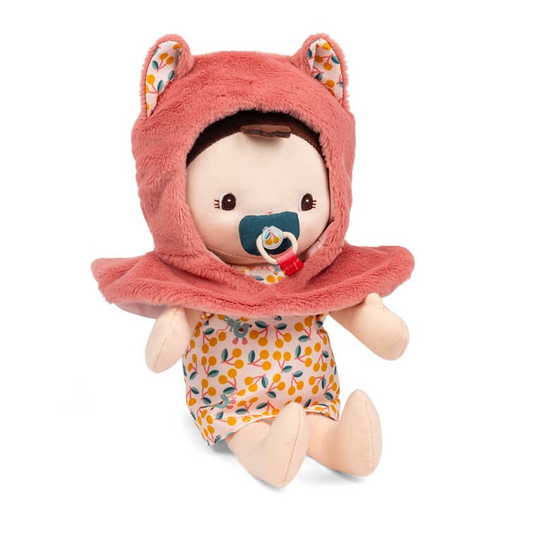 Lalka dzidziuś w nosidełku i z czapeczką Jeanne 18 m+ / Lilliputiens