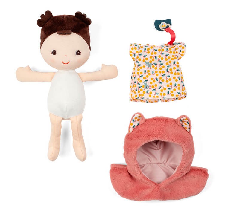 Lalka dzidziuś w nosidełku i z czapeczką Jeanne 18 m+ / Lilliputiens