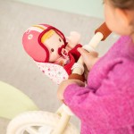 Lalka dzidziuś w foteliku rowerowym z komforterem i kaskiem Lena 18 m+ / Lilliputiens