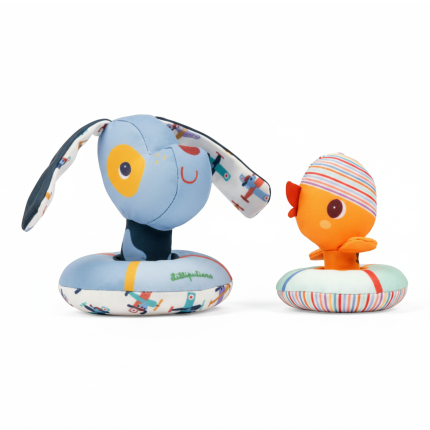 Przytulanki do kąpieli Piesek Jules i Kaczorek Gaspard 6 m+ / Lilliputiens