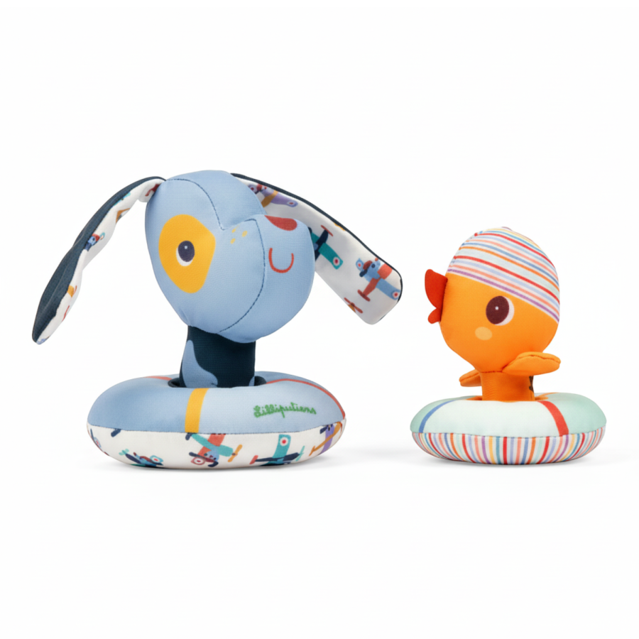 Przytulanki do kąpieli Piesek Jules i Kaczorek Gaspard 6 m+ / Lilliputiens