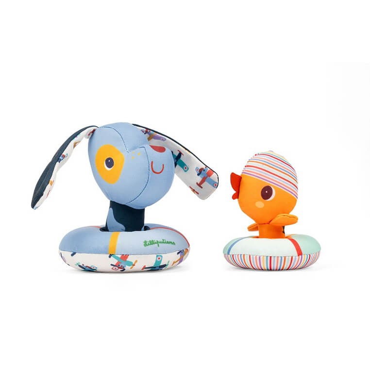 Przytulanki do kąpieli Piesek Jules i Kaczorek Gaspard 6 m+ / Lilliputiens