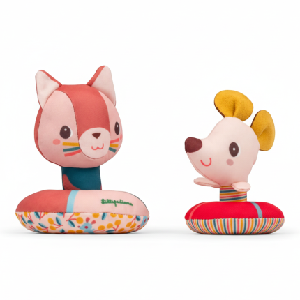 Przytulanki do kąpieli Kotka Jeanne i Myszka Nina 6 m+ / Lilliputiens