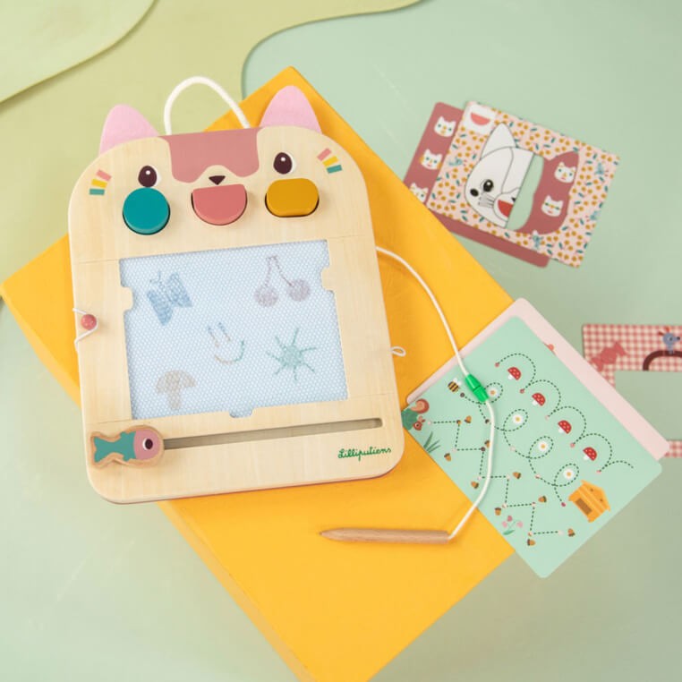 Drewniana tablica - znikopis Kotka Jeanne 18m+ / Lilliputiens