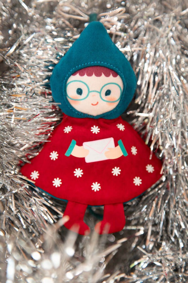 Przytulanka bombka dwustronna elf - choinka czerwona / Lililputiens