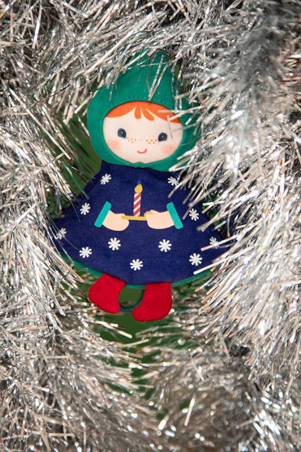 Przytulanka bombka dwustronna elf - choinka niebieska / Lililputiens