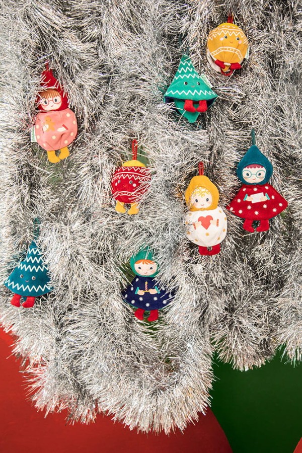 Przytulanka bombka dwustronna elf - choinka niebieska / Lililputiens