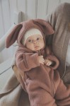 Kombinezon 100% wełny merino z uszkami królika - Burlwood / HUTTEliHUT