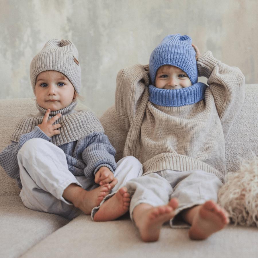 Czapka zimowa merino WINTER SKY BLUE / Patulove