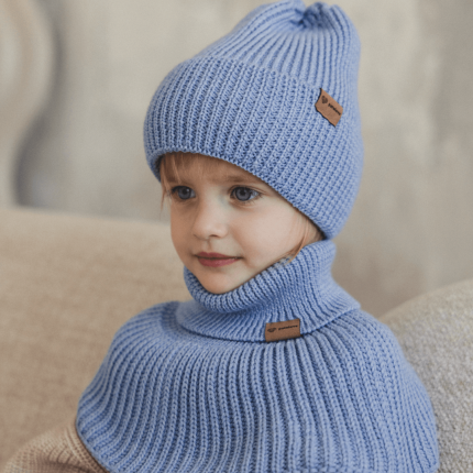 Czapka zimowa merino WINTER SKY BLUE / Patulove
