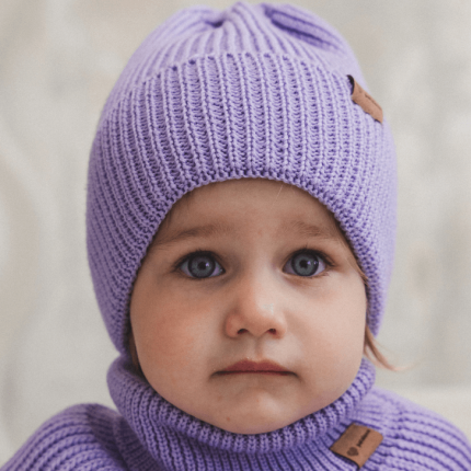 Czapka zimowa merino WINTER LAVENDER / Patulove